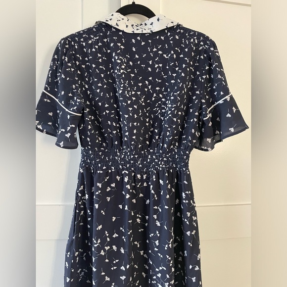 French Connection navy blue/white pattern dress - Picture 4 of 6